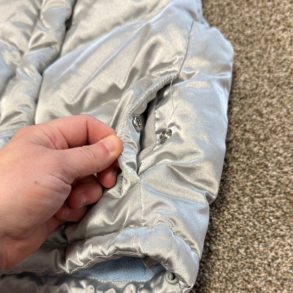 GAP Metallic Silver Vest with Light Blue Lining - Picture 3 of 13
